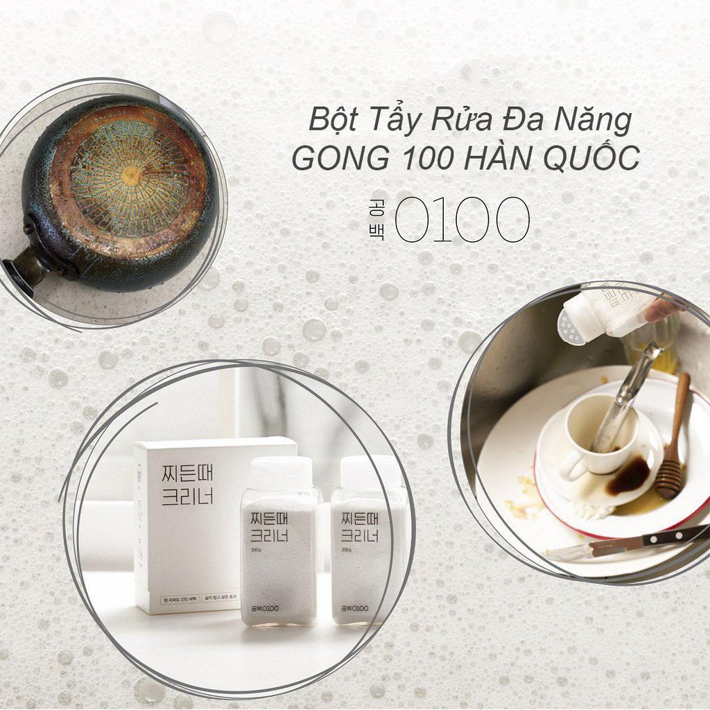 [COMBO 2 LỌ] Bột tẩy rửa đa năng Gong100 Hàn Quốc đánh sạch mọi vết bẩn