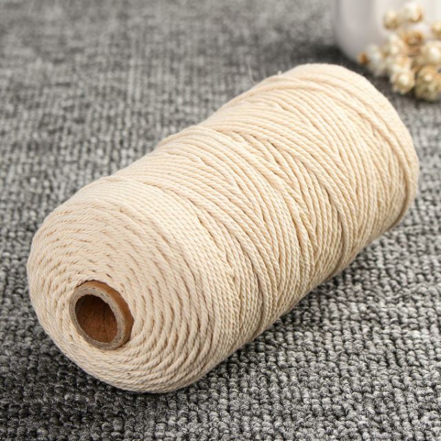 Dây macrame màu 3 xoắn sợi 3mm hanmade