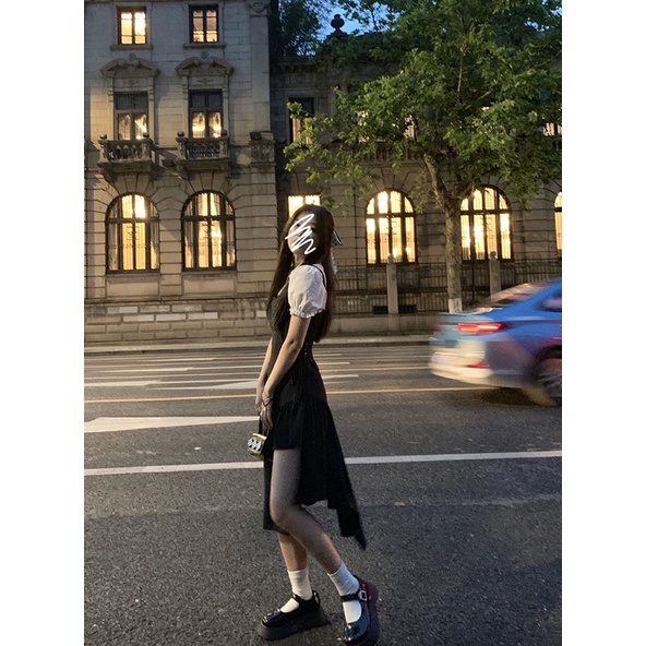 Váy Hai Dây Yếm Liền Áo Cách Điệu Tà Váy Siêu Cá Tính