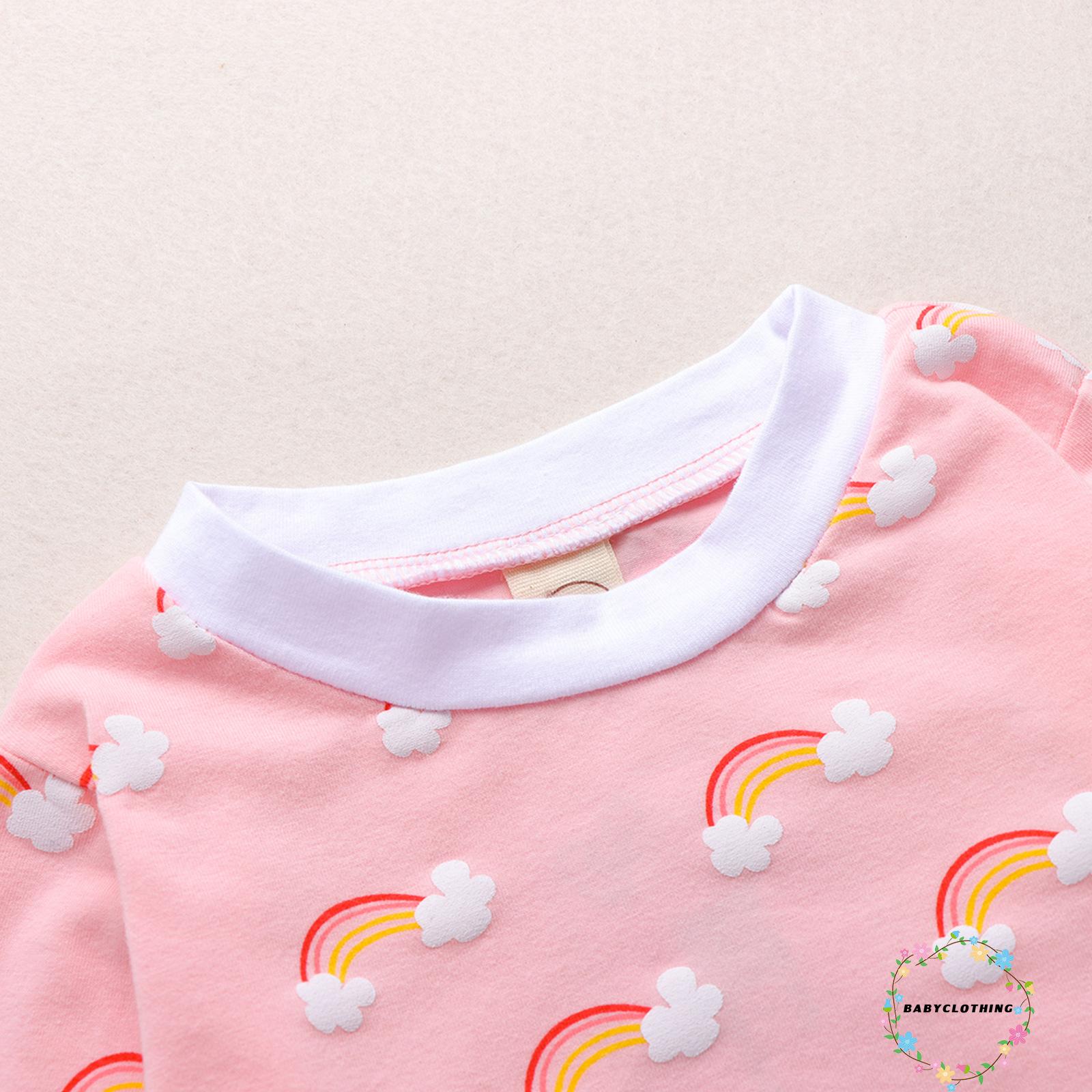 BBCQ-Newborn Baby Fashion Rainbow Print Top Casual Long Sleeve Top for Kids Boys Girls
