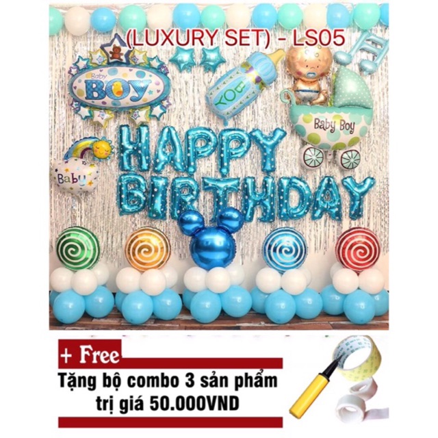 Set bóng sinh nhật cho bé trai. LS05