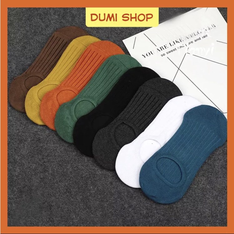 Combo 5 Đôi Tất Vớ Hài Gân Trơn Nhiều Màu Thời Trang Cho Nữ - Dumi Shop