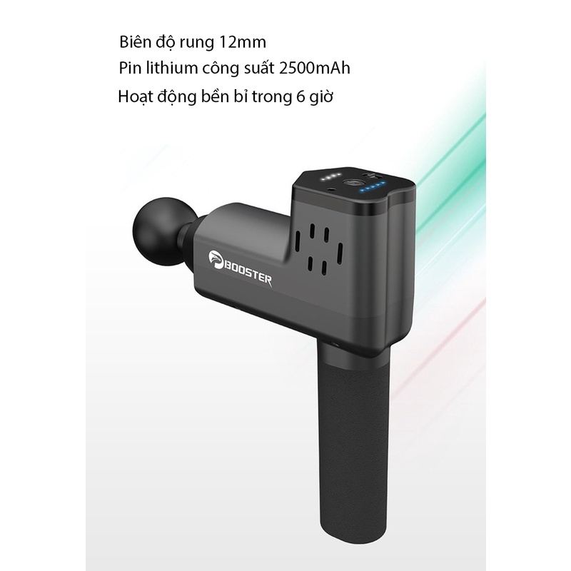 15 ĐẦU MASSAGE - BOOSTER T  - Súng Massage Gun Thư Giãn Cơ Bắp Trị Liệu Đau Nhức Mỏi Công Suất 126W - 6 Đầu