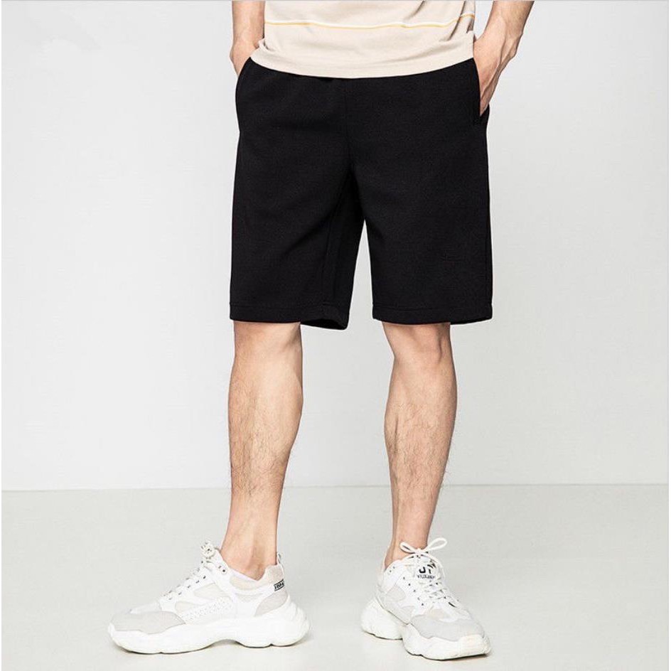 Quần short thun DA CÁ basic màu đen unisex nam nữ