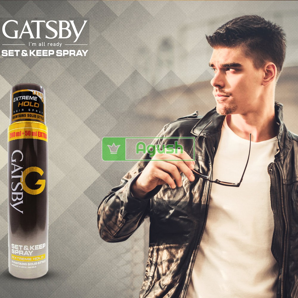 Keo xịt giữ nếp tóc namnữ phồng mái cứng Gatsby Set Keep Hair Spray Extreme Hold chai 250ml định hình thơm không bết rẻ