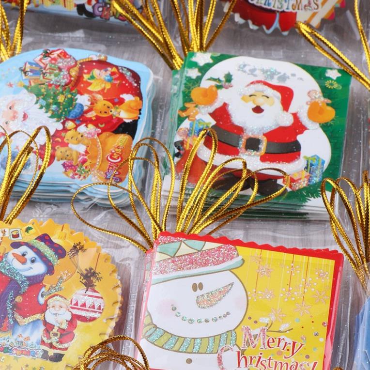 Phụ kiện trang trí noel trang trí cây thông 10 Thiệp treo nhỏ