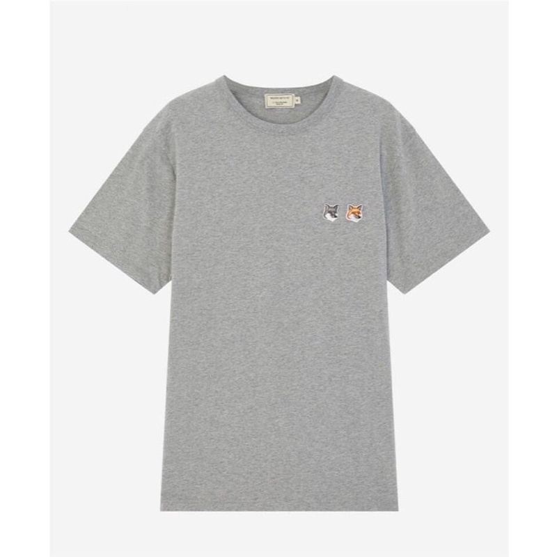 Áo Thun Cotton Cổ Tròn Tay Ngắn Thêu Hình Đầu Cáo Thời Trang Cho Nam Và Nữ