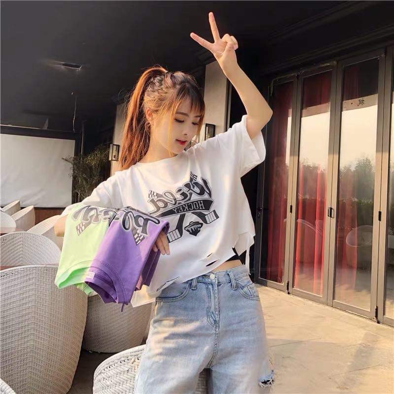 Áo croptop Wild Hockey rách NTA0220