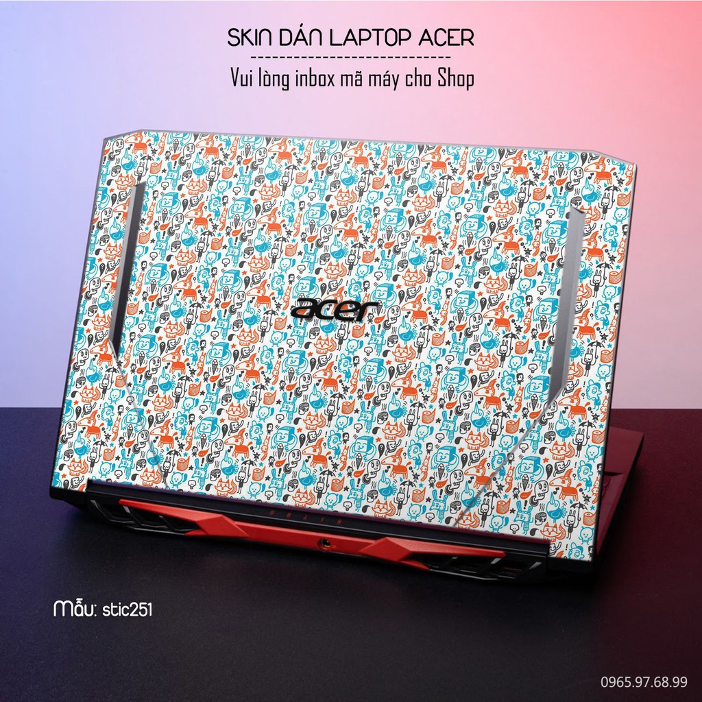 Skin dán Laptop Acer in hình hoạt hình animal - stic251 (inbox mã máy cho Shop)