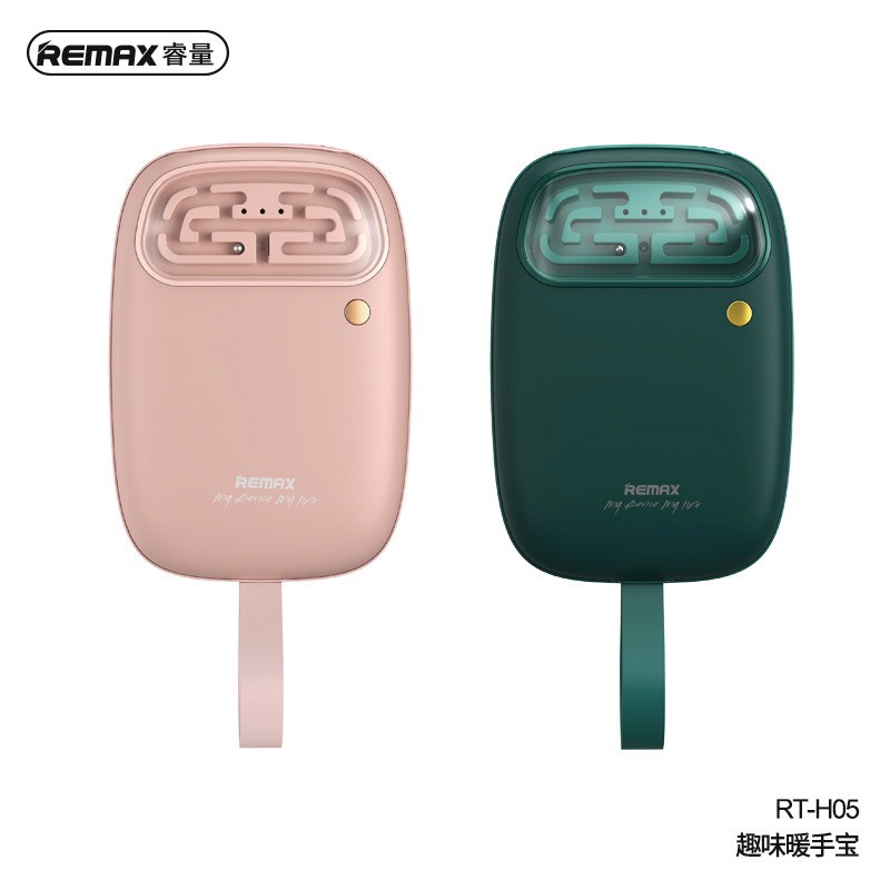 Máy sưởi ấm mini cầm tay đáng yêu Remax NS02 - Sử dụng 6-12h kiêm sạc dự phòng - 5400mAh - chính hãng