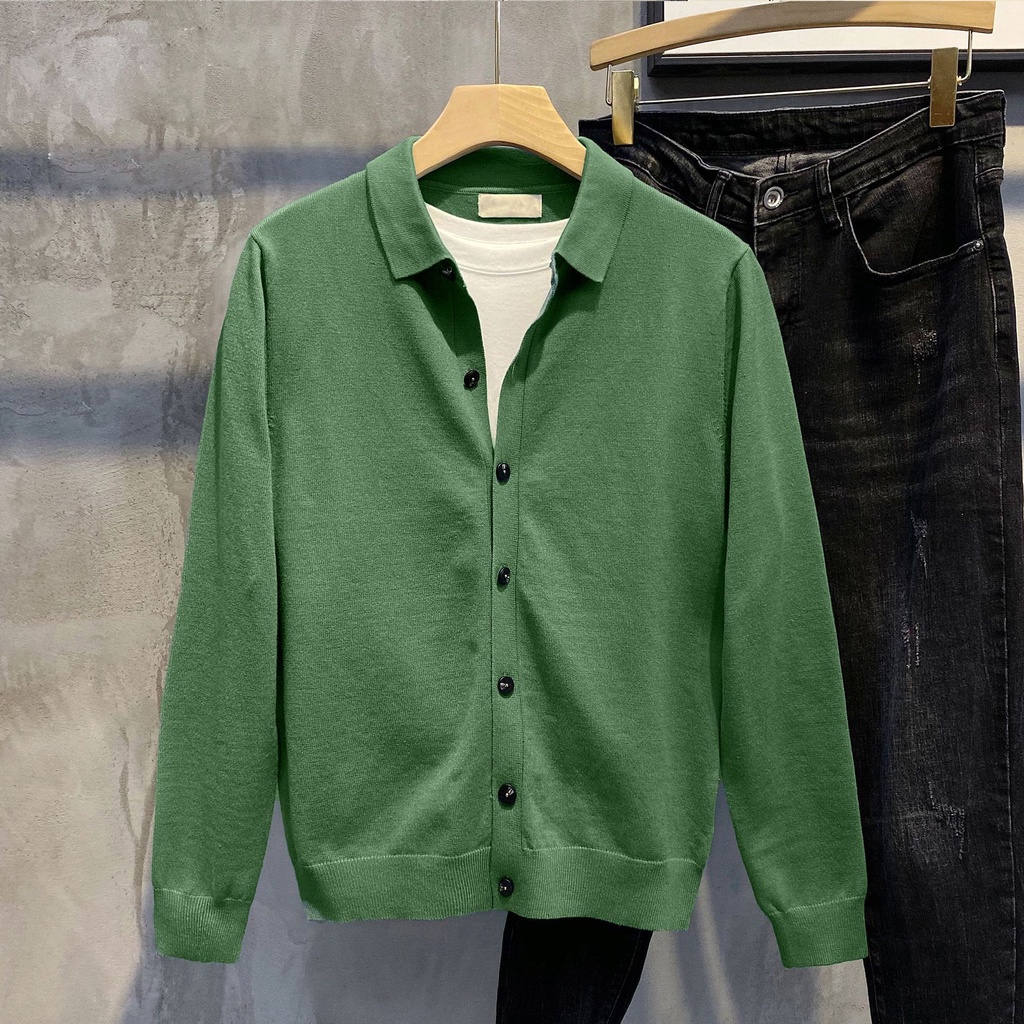 Áo Khoác Cardigan Dệt Kim Form Rộng Thời Trang Cho Nam