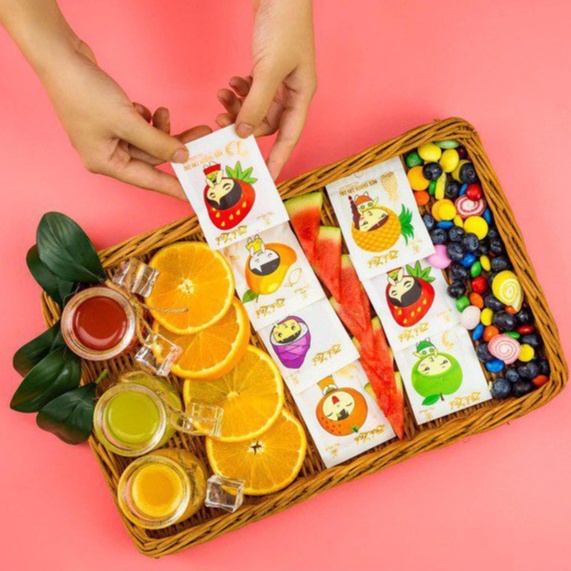 KẸO THẠCH ZAI ZAI HOT NHẤT DẠNG DÀI, NGẮN 400GR.12 VỊ TRÁI CÂY.