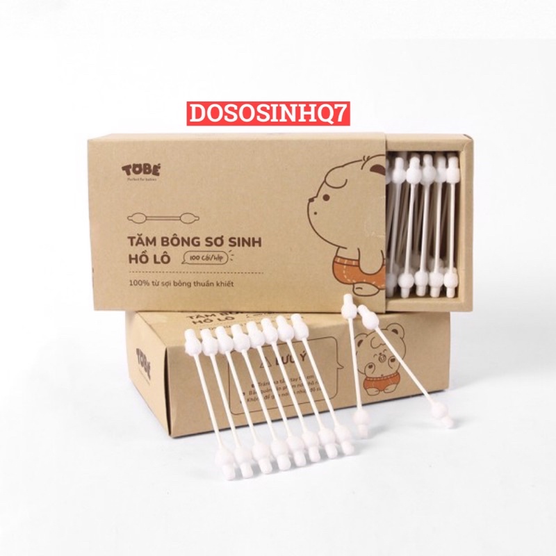 Tăm bông sơ sinh hồ lô ToBé - Hộp 100c