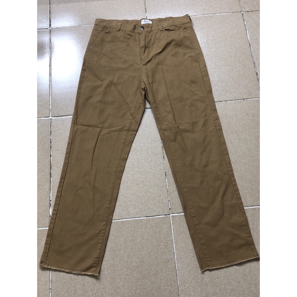 size 30 to 31 quần kaki thô nam nư màu vàng bò mới đét gấu tua rua 2hand