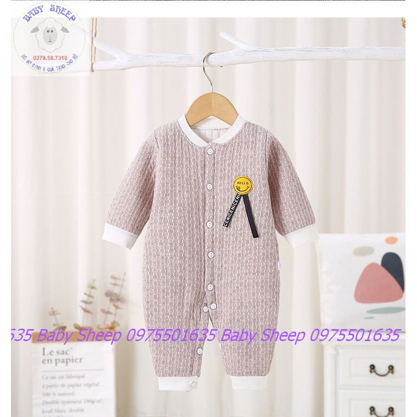 Áo liền quần dài tay chân chất liệu chần bông cotton dành cho bé trai, bé gái- HÀNG QUẢNG CHÂU CAO CẤP LOẠI 1