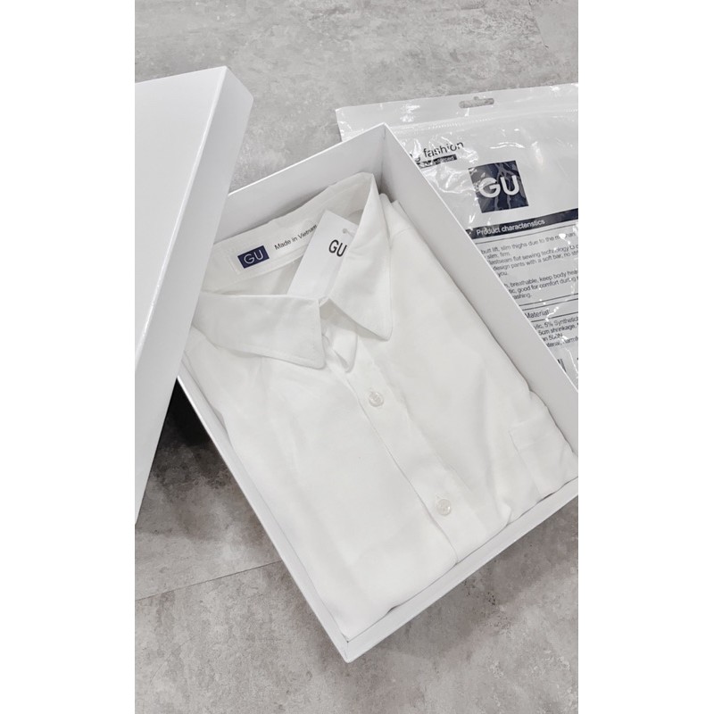 [Mã FASHIONT4WA2 giảm 10K đơn 50K] SƠ MI TRẮNG TÚI G.u CHO NỮ ( túi zip xịn xò ) | BigBuy360 - bigbuy360.vn