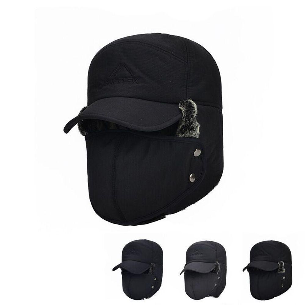 Qqmall Mũ Bomber Phối Lông Tơ Tằm Kèm Mặt Nạ Chống Gió Mùa Đông Cho Người Lớn