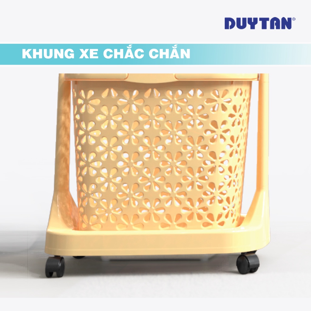 Kệ Bông Nhựa Duy Tân 2 tầng có bánh xe - Kích thước 49,5 x 32,6 x 79,4 cm