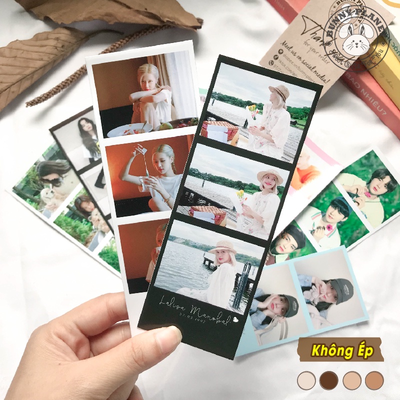In Ảnh Photostrip Theo Yêu Cầu - In hình photostrip BTS, Blackpink, NTC siêu xinh | Được chọn màu nền, thêm chữ viết