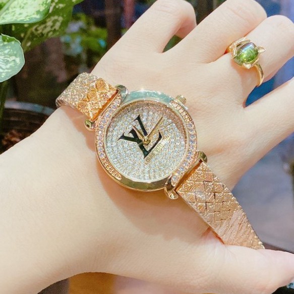 Đồng hồ nữ LV đính đá cao cấp, hàng full box, thẻ bảo hành 12 tháng - Dongho.lv