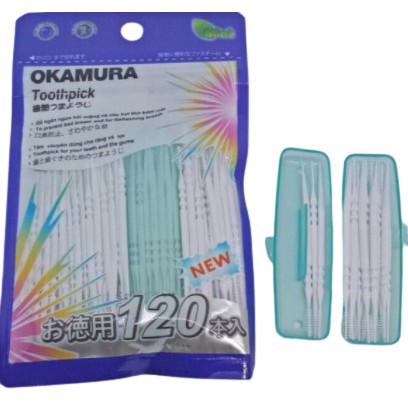 Okamura combo 10 Gói Tăm Nhựa cao cấp Okamura Nhật Bản (gói 120 cây)