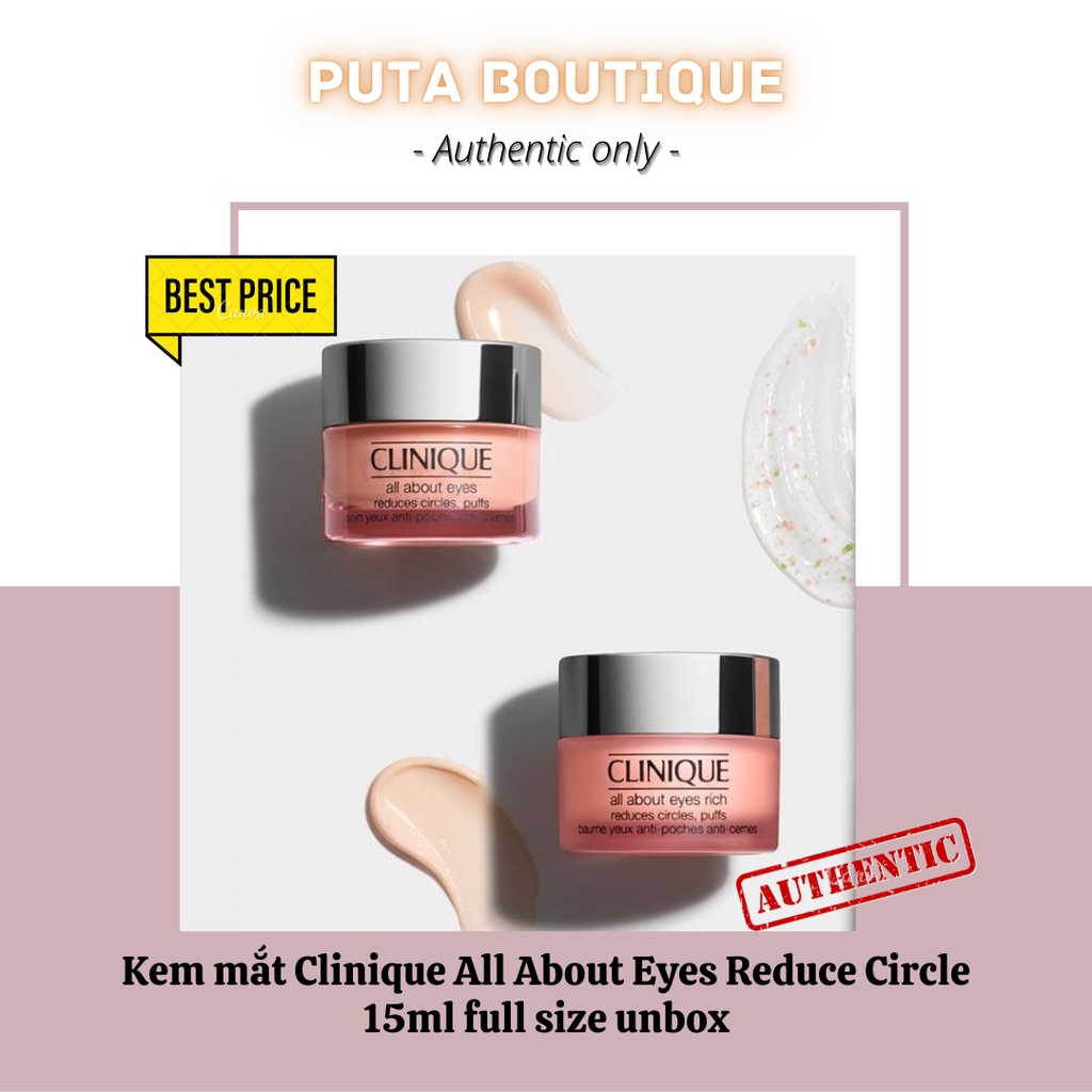 Kem mắt Clinique All About Eyes Reduce Circle 15ml full size unbox