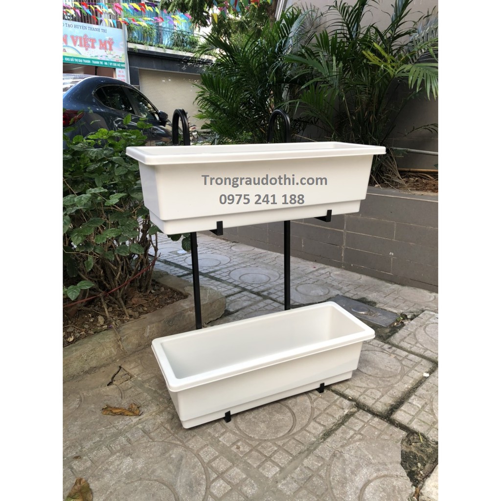 Móc treo ban công 2 tầng trồng rau trồng hoa
