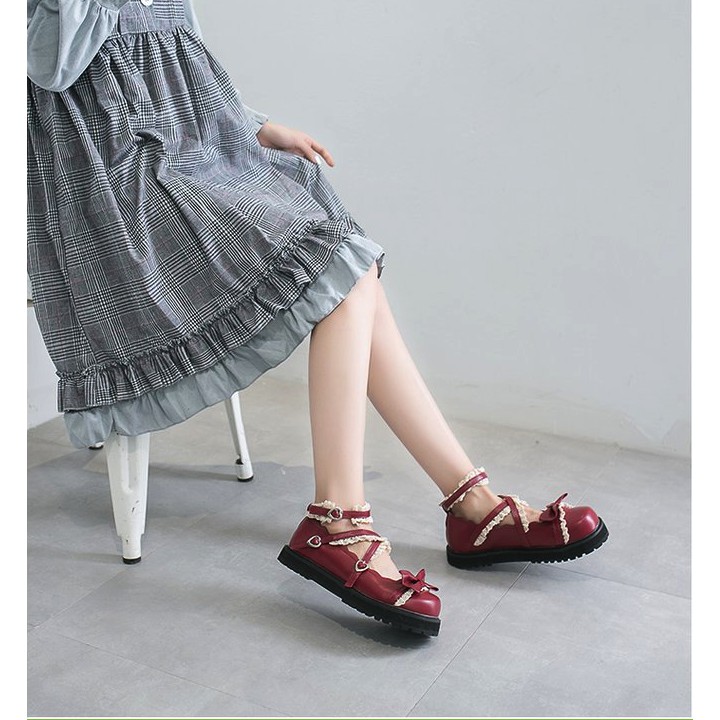 [Order] YAS0210-Giày lolita đế bằng mũi tròn đính nơ | BigBuy360 - bigbuy360.vn