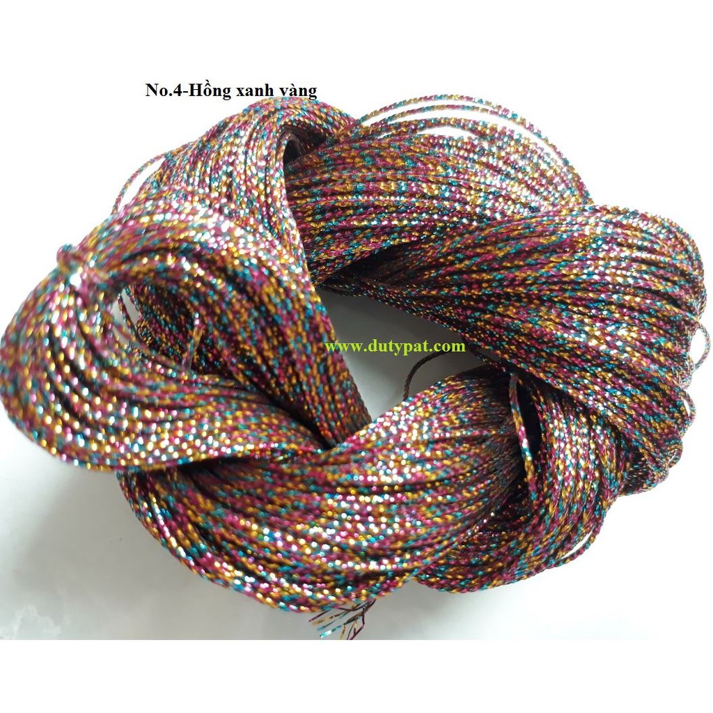 Bó 90m dây kim tuyến 1mm không co giãn đủ màu.