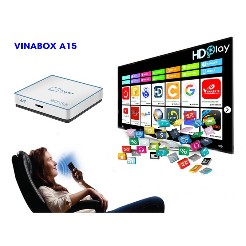 VINABOX A15 - RAM 2GB ROM 16GB, MẪU VINABOX MỚI 2020, CÓ ĐIỀU KHIỂN GIỌNG NÓI, GIAO DIỆN ANDROID TV 10, CẤU HÌNH SIÊU MẠ