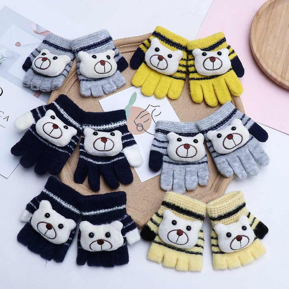 Găng Tay Dệt Kim Unisex Thời Trang Thu Đông Cho Bé