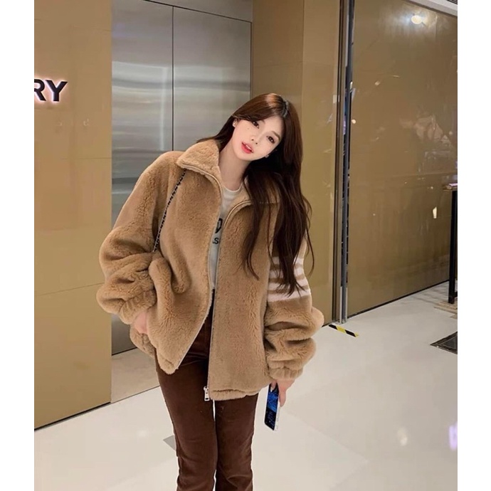 Áo Khoác Lông Cừu Thom 4 Vạch Tay BIGOMALL