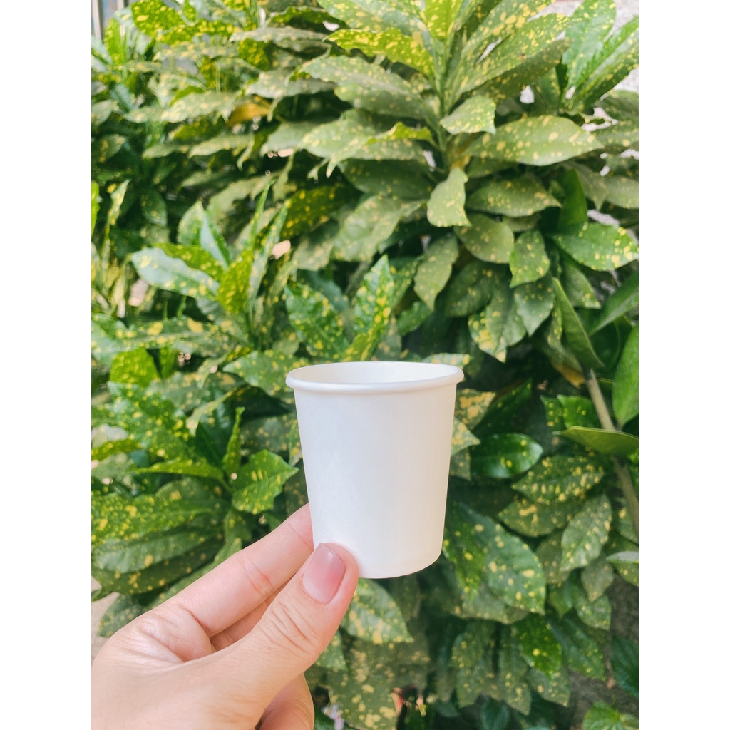 50 Ly cốc giấy dùng thử nhỏ trắng uống nước 1 lần 2.5oz ~ 70ml tiện lợi - Bếp xanh thiên bình