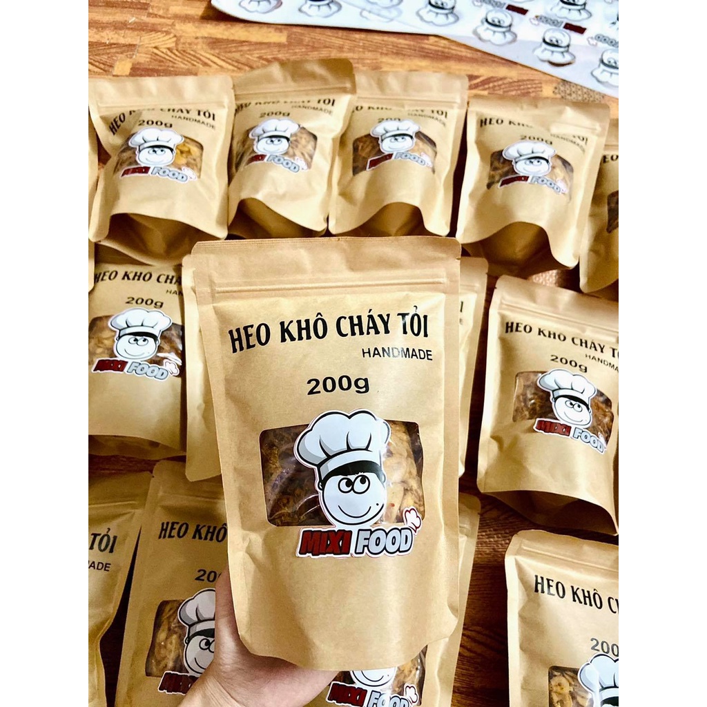 [HN - CHÍNH HÃNG] Khô heo cháy tỏi, MIXIFOOD tuyệt phẩm thịt heo/lợn chất lượng cao, túi 200G SIÊU NGON - ĐẬM ĐÀ