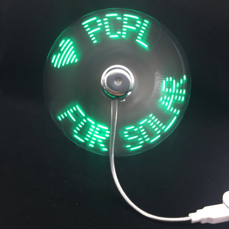 Quạt mini cầm tay thiết kế đèn LED chạy dòng chữ thiết kế sáng tạo tiện dụng
