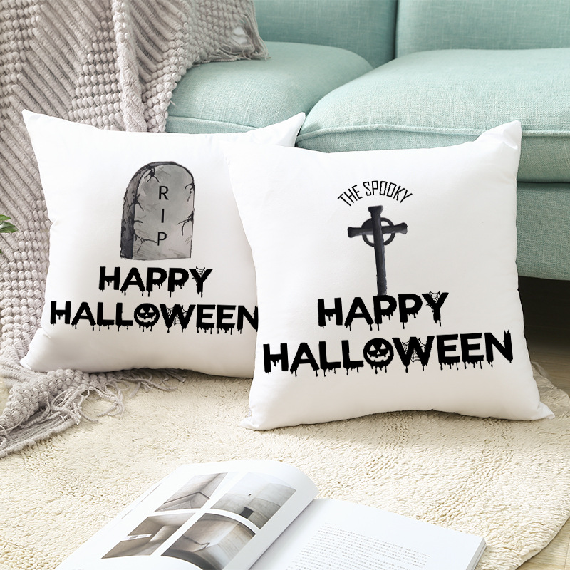 Vỏ Gối Vuông Họa Tiết Halloween Độc Đáo