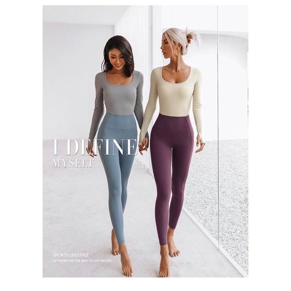 Bộ Jumpsuit Yoga Dài Tay J72 Phối 2Màu (Hàng Quảng Châu Cao Cấp)