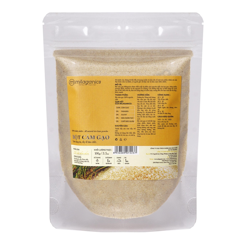 Combo 5 Mặt Nạ Bột Siêu Trắng Da: Cám Gạo, Yến Mạch, Đậu Đỏ, Khoai Tây, Nghệ MILAGANICS (100g/ Túi) | BigBuy360 - bigbuy360.vn