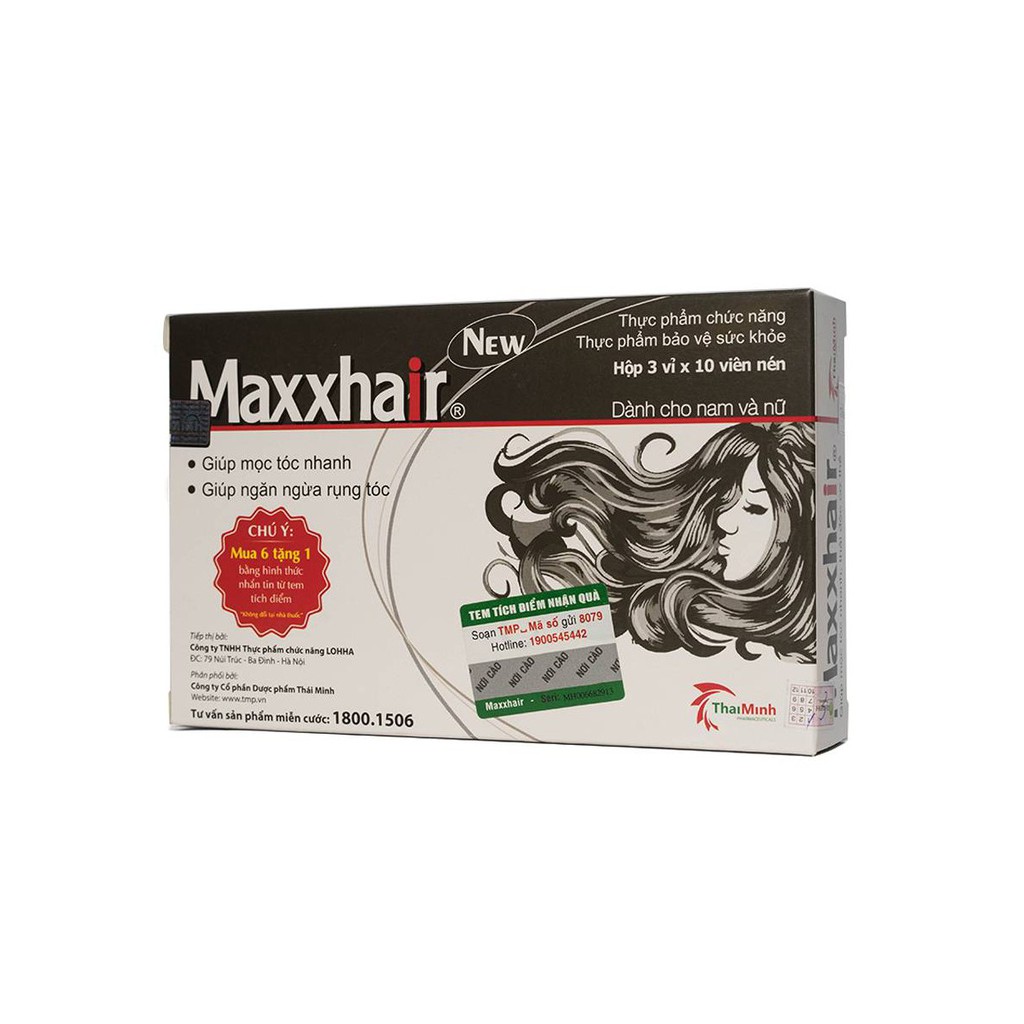 Maxxhair New Chính Hãng Ngăn Rụng Tóc - Tóc Bóng Mượt - Hộp 30 Viên | BigBuy360 - bigbuy360.vn