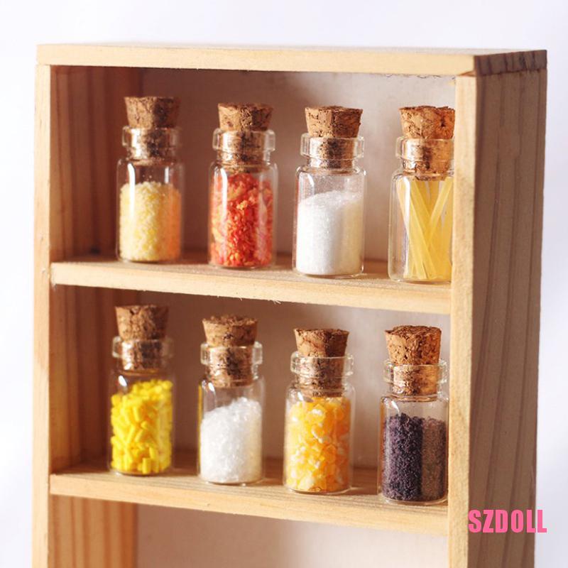 Set 8 Bình Gia Vị Mini Tỉ Lệ 1/12 Cho Nhà Búp Bê