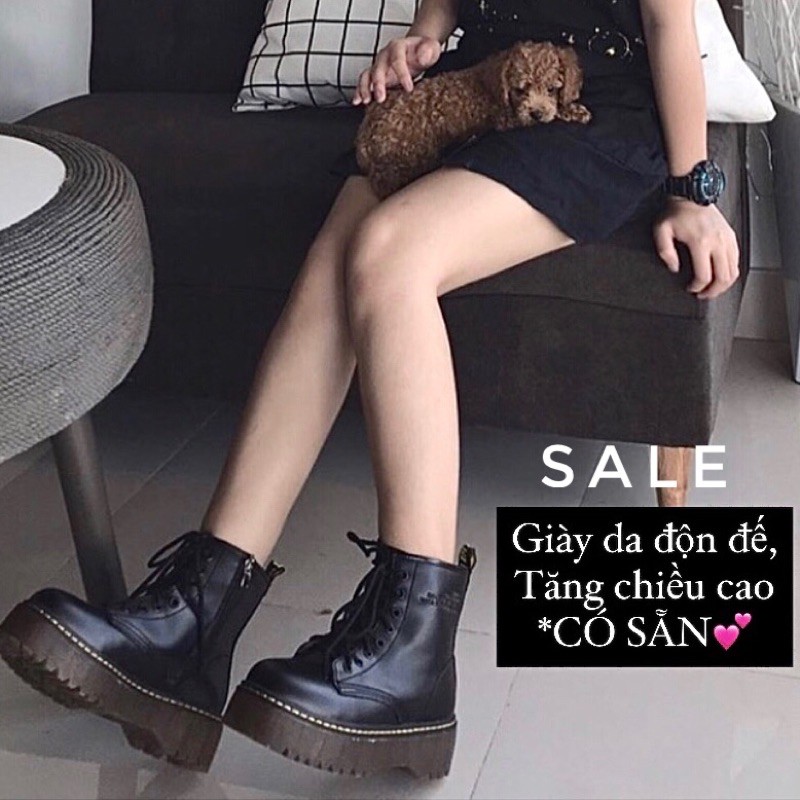 sẵn| Giày độn đế kếp 🥰 giày dr / boot đen độn 5cm /chất da siêu đẹp (ĐẶT GIAO LUÔN) | BigBuy360 - bigbuy360.vn