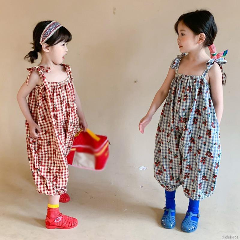 Bộ Áo Liền Quần Dáng Rộng In Hoa Thời Trang Mùa Hè Cho Bé Gái