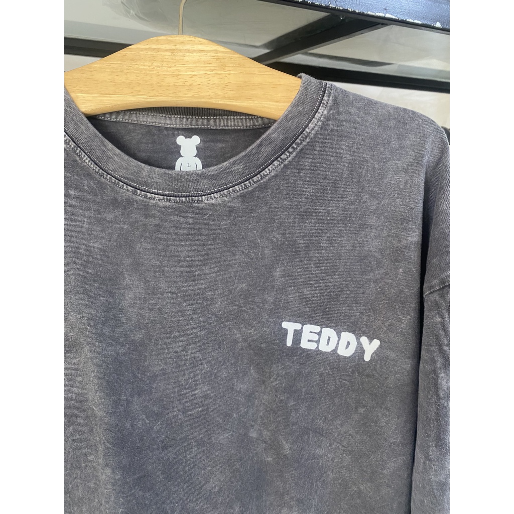 Áo thun tay lỡ Nikolas Teddy Wash- phông Unisex nam nữ Cotton oversize form rộng