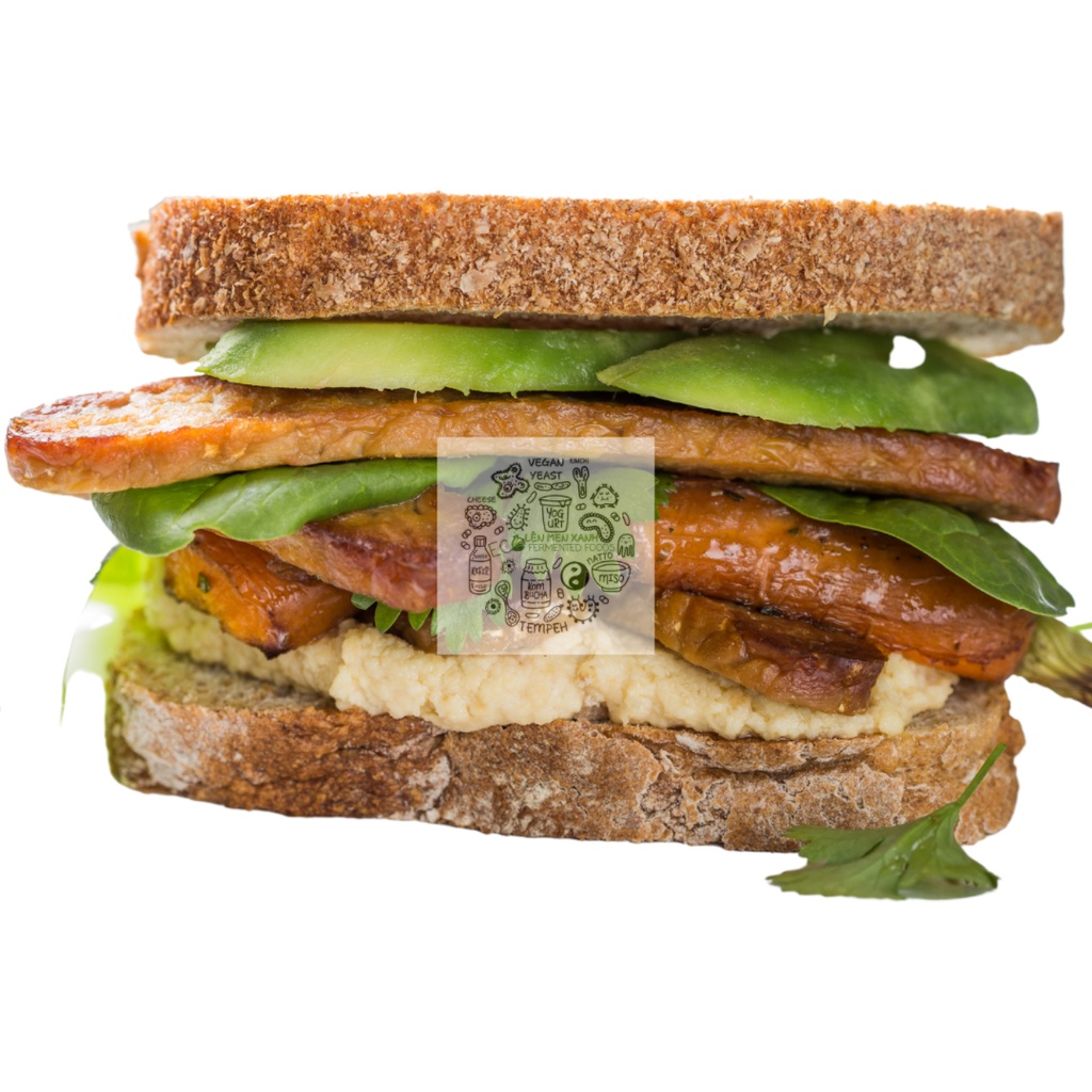 TEMPEH THỊT THỰC VẬT GÓI LÁ LÊN MEN NGŨ CỐC HỮU CƠ NON-GMO THƠM NGON DINH DƯỠNG