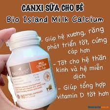 [KA-MART] Canxi Milk Calcium Bio Island Úc - Sữa Bò Non Cho Bé, 90 viên, Mẫu mới.