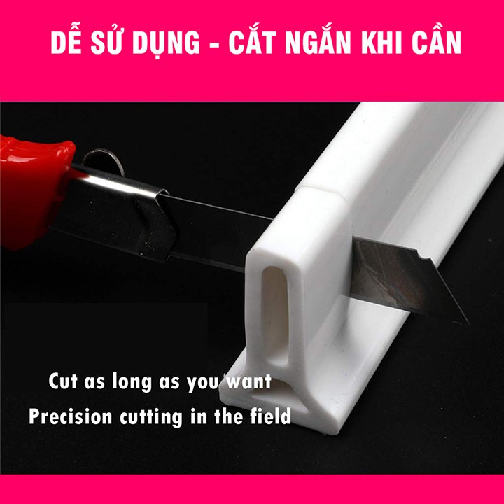 3/4/5 Mét Ron Thanh Dài Chặn Ngăn Nước Tràn Nhà Tắm Nhà Bếp Nước Silicone 45mm Legaxi