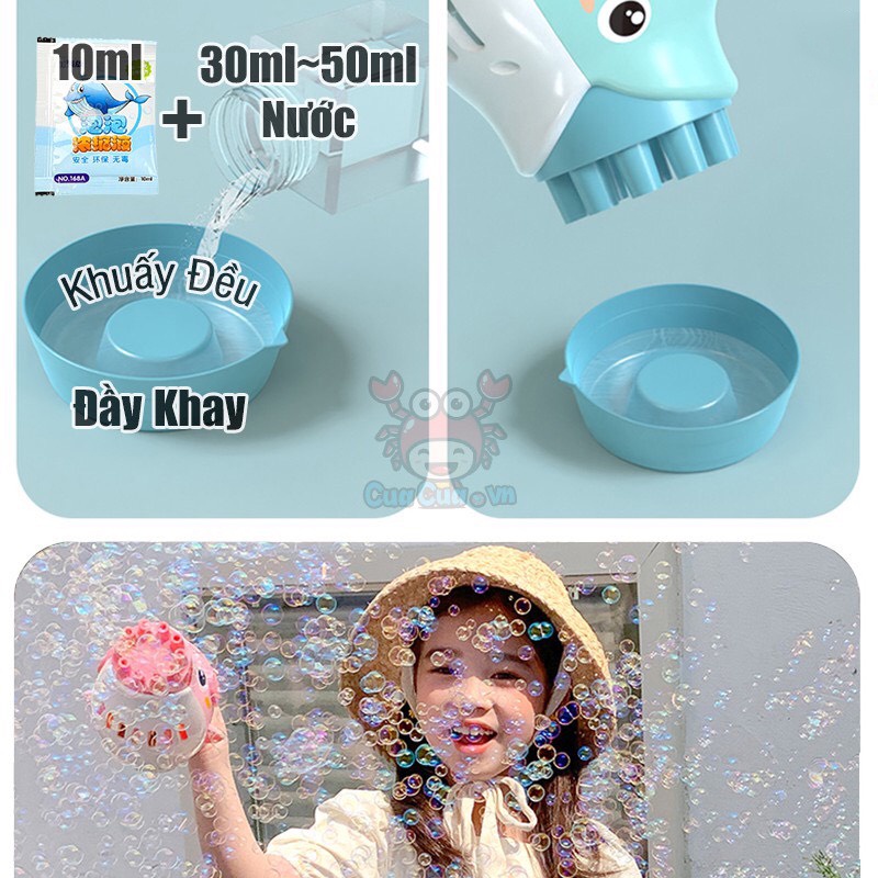 Súng bắn bong bóng cá heo 10 nòng cho bé