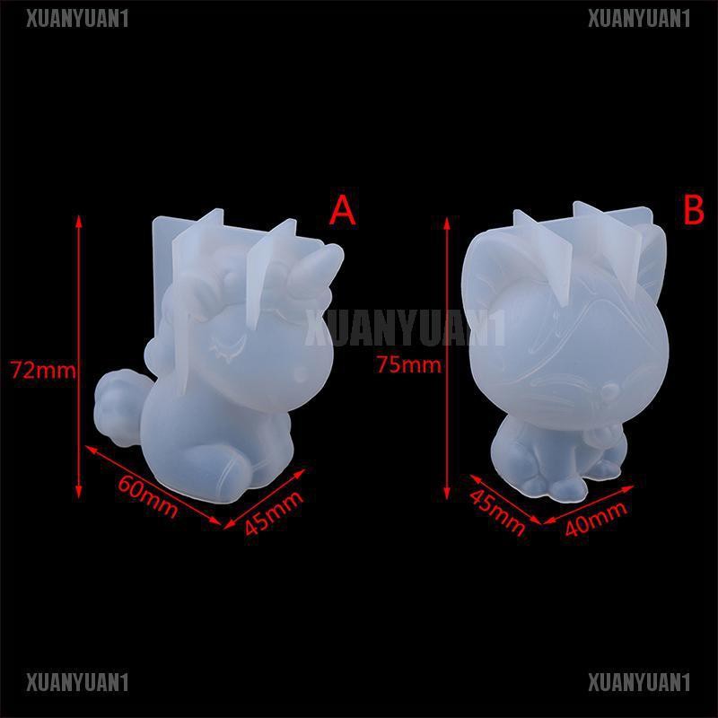 [XUANYUAN1] Khuôn Silicon Trong Suốt Hình Ngựa / Mèo Làm Nến DIY