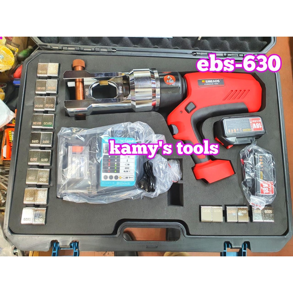 Kìm ép cos thủy lực dùng pin EMEADS EBS-630 ép nhồi, bảng điện tử