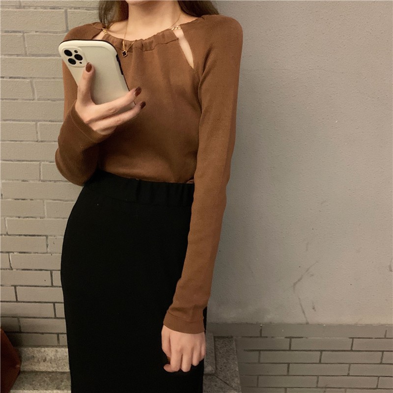 Áo Kiểu Thiết Kế Cổ Yếm Phối Tay Dài Thanh Lịch Thời Trang Mùa Thu Cho Nữ | BigBuy360 - bigbuy360.vn